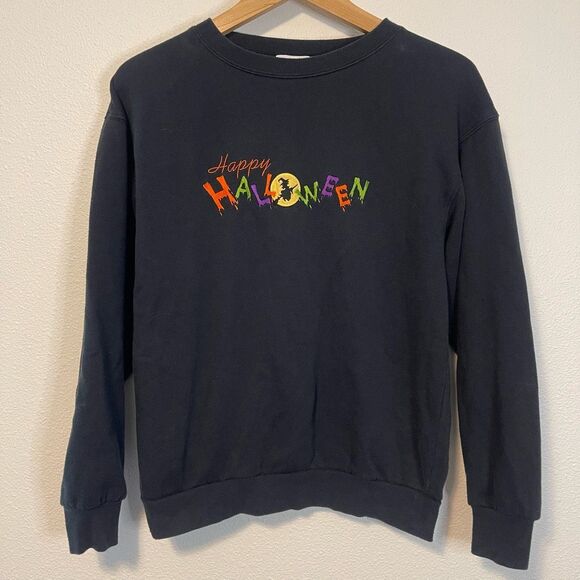 Vintage Halloween Embroidered Crewneck Sweatshirt Size Medium - Picture 1 of 8